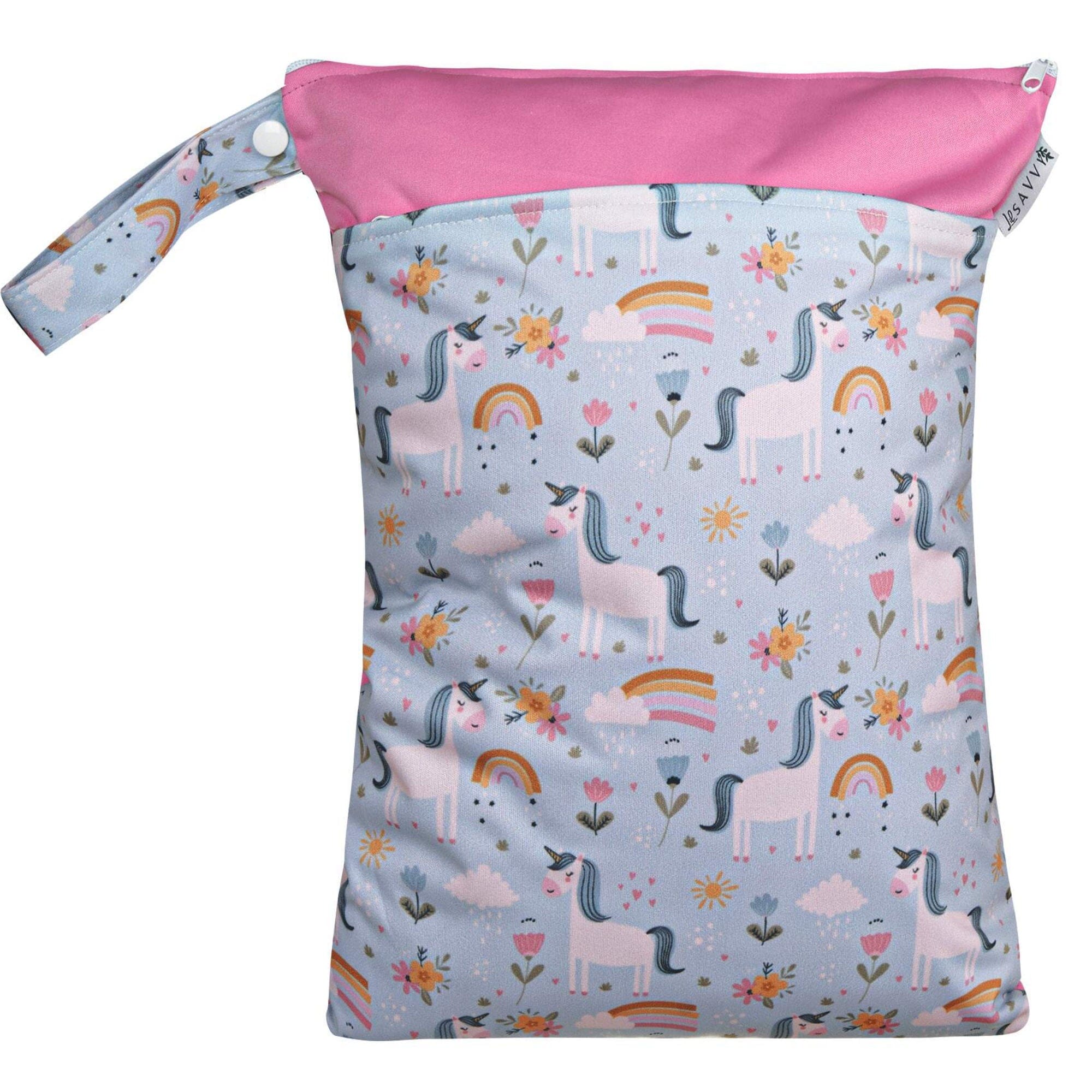 Double Pocket- Rainbow Unicorn Wet Bag Lil Savvy 