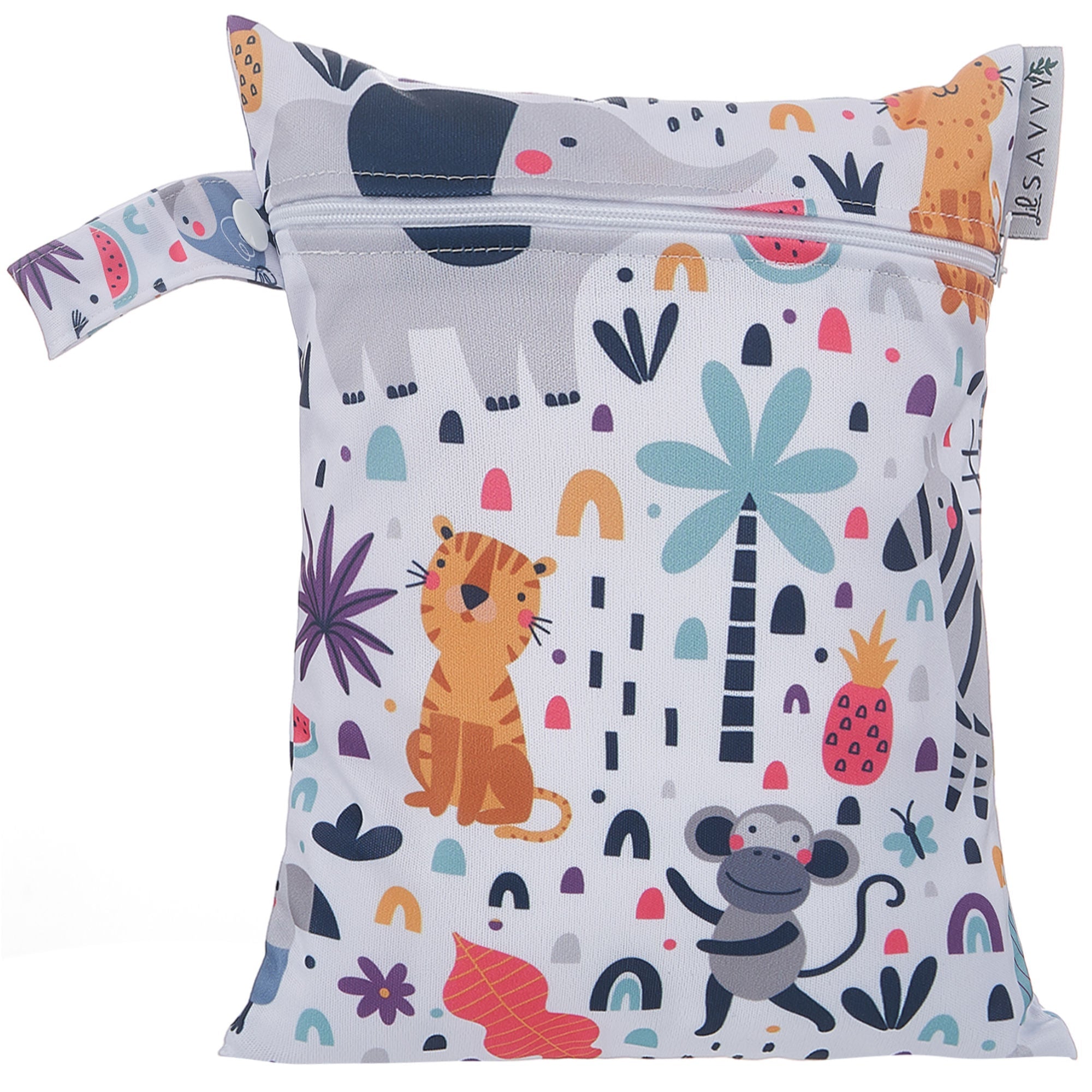 Wet Bag Mini 18 x 25cm - Jungle Animals Wet Bag Lil Savvy 